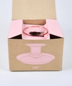 HAY Pink Glass Flare Candlestick