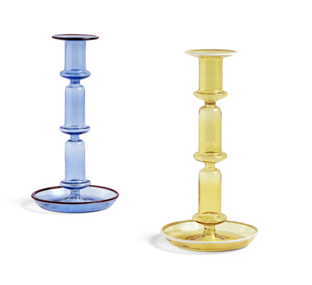 HAY Flare Glass Candleholder Tall Yellow 5 HAY Flare Glass Candleholder Tall Yellow