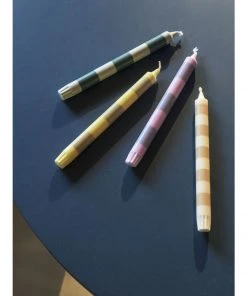 HAY candele a righe colorate set da 4pz