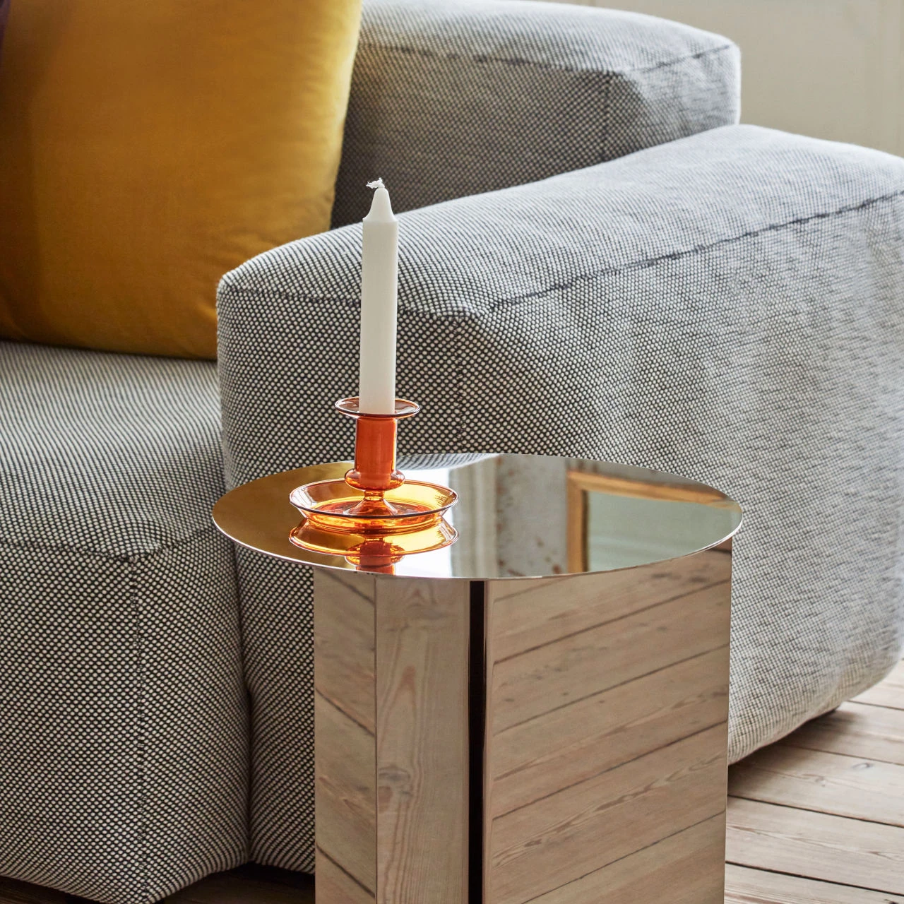 HAY Amber Flare Glass Candlestick 7 HAY Amber Flare Glass Candlestick