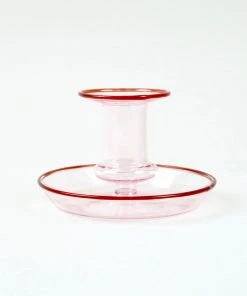 HAY Pink Glass Flare Candlestick
