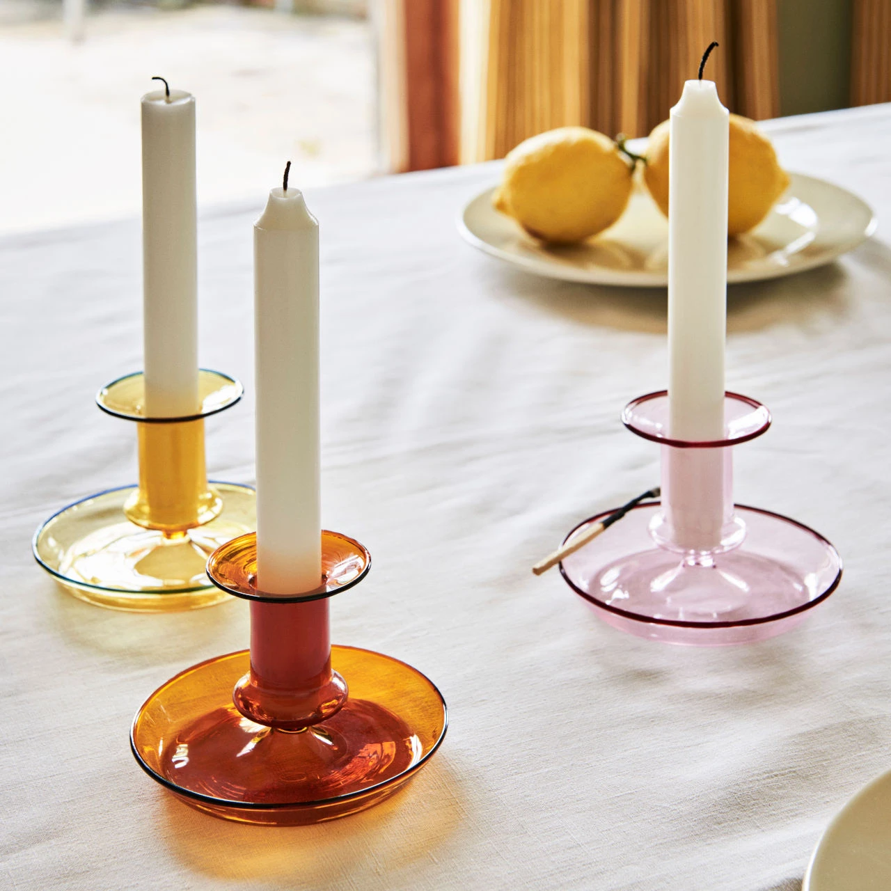 HAY Amber Flare Glass Candlestick 8 HAY Amber Flare Glass Candlestick