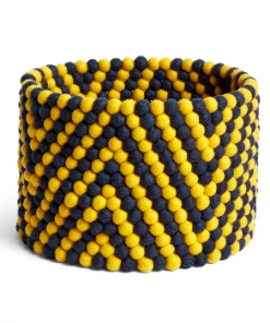 HAY Yellow Chevron Bead Basket