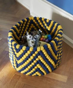 HAY Yellow Chevron Bead Basket
