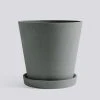 HAY XL Green Flowerpot with Saucer 2 HAY XL Green Flowerpot with Saucer
