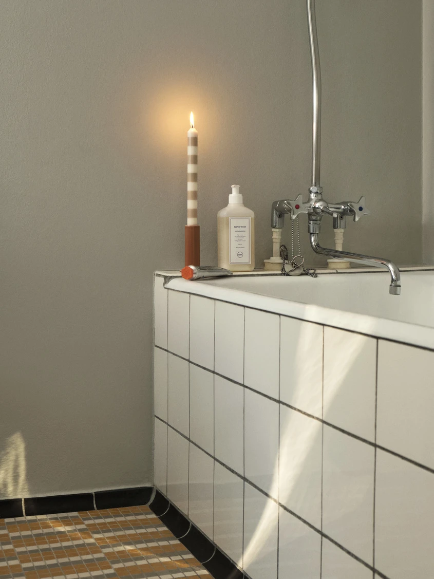 HAY Tube Candleholder - Medium - Peach 4 HAY Tube Candleholder - Medium - Peach