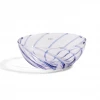 HAY Set of 2 Glass Striped Bowls Pink Blue