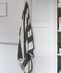 HAY 150 X 100cm Dark Green Frotté Stripe Bath Towel