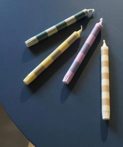 HAY Stripe Candle - Bordeaux and Dark Blue