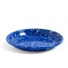 HAY Enamel Deep Plate Medium Speckle Blue 2 HAY Enamel Deep Plate Medium Speckle Blue