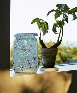 HAY Roll Neck White Dot Splash Vase