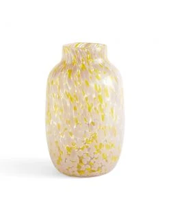 HAY Handmade Splash Glass Vase Pink and Yellow