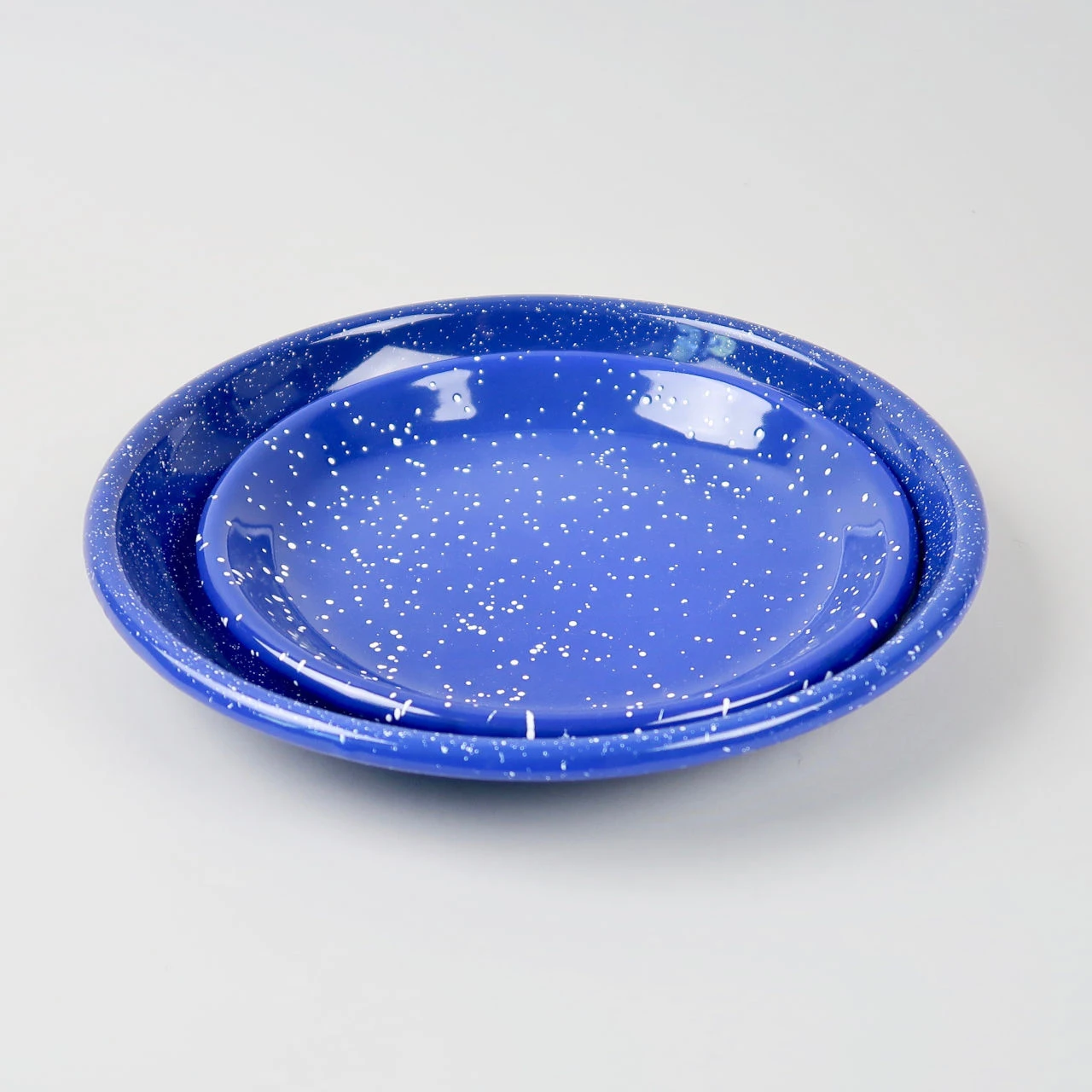 HAY Enamel Deep Plate Medium Speckle Blue 9 HAY Enamel Deep Plate Medium Speckle Blue