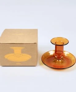 HAY Amber Flare Glass Candlestick 21 HAY Amber Flare Glass Candlestick