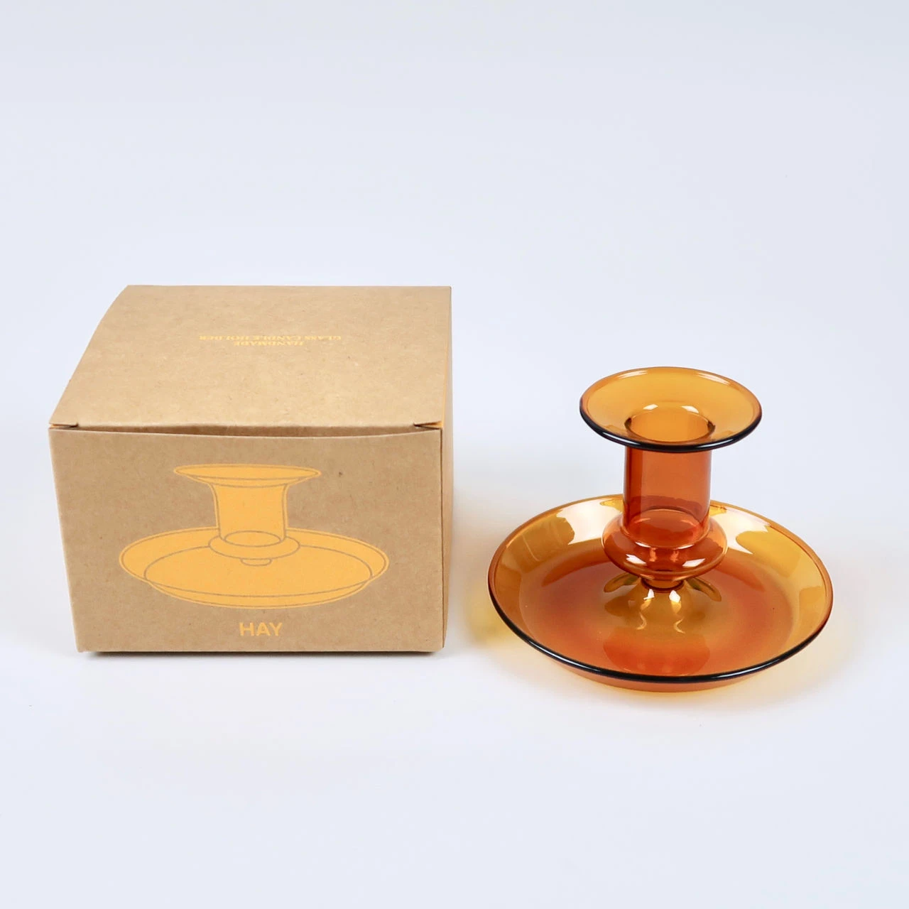 HAY Amber Flare Glass Candlestick 11 HAY Amber Flare Glass Candlestick