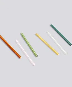 HAY Set of 6 Glass Cocktail Sip Straws