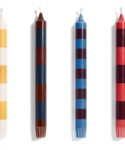 HAY Stripe Candle - Bordeaux and Dark Blue