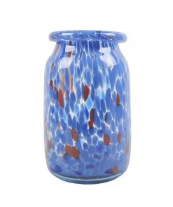 HAY Hand Blown Splash Vase – Blue – Roll Neck