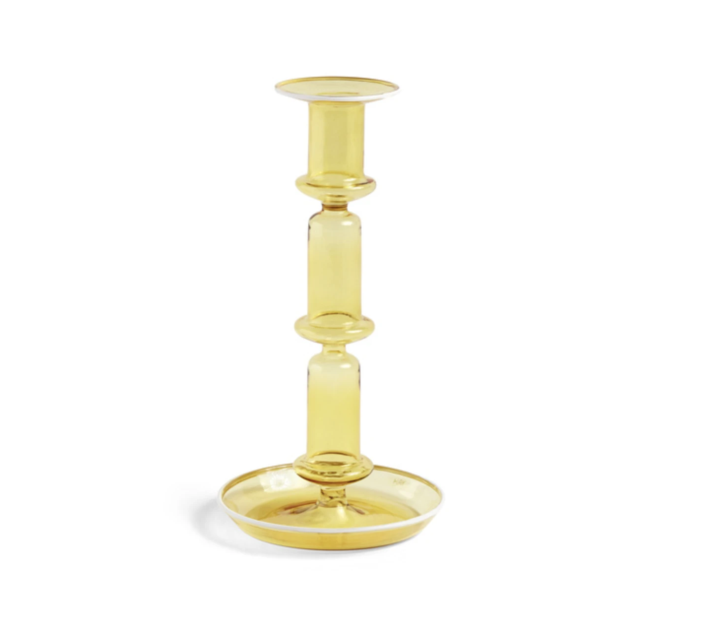 HAY Flare Glass Candleholder Tall Yellow 3 HAY Flare Glass Candleholder Tall Yellow