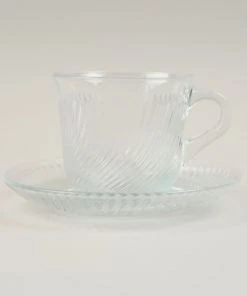 HAY Pirouette Glass Cup & Saucer Set of 2