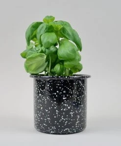 HAY Enamel Herb Pot - Sprinkle Black 12 HAY Enamel Herb Pot - Sprinkle Black