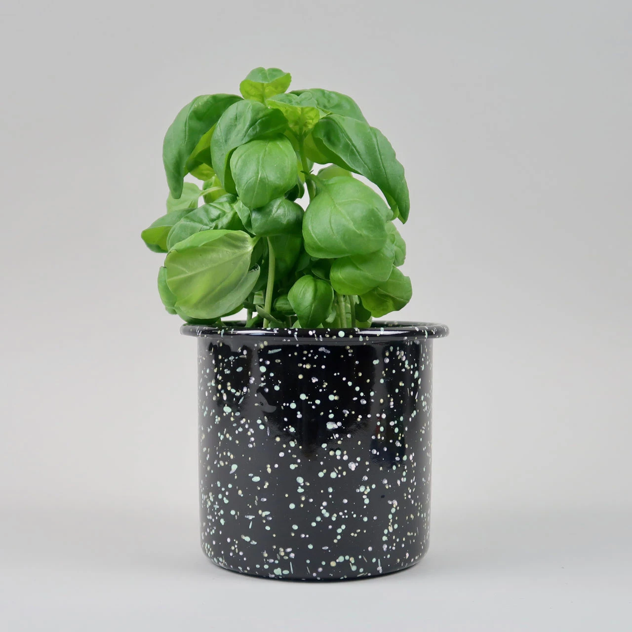 HAY Enamel Herb Pot - Sprinkle Black 5 HAY Enamel Herb Pot - Sprinkle Black