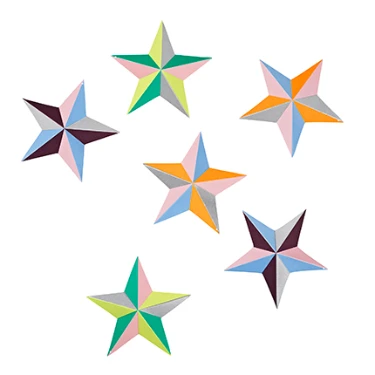 HAY Pack Of 6 Decorative Twinkle Stars 3 HAY Pack Of 6 Decorative Twinkle Stars