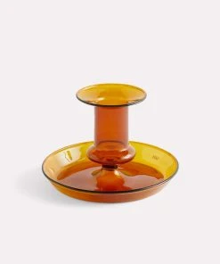 HAY Flare Candle Holder Amber S