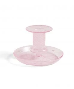 HAY Flare Candlestick - Pink Stripe