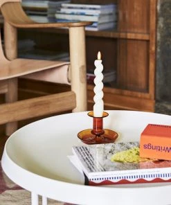 HAY Flare Amber Glass Candle Holder