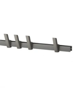 HAY Gray Aluminum and Oak 5 Hooks Beam Coat Rack