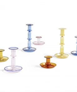HAY Flare Glass Candleholder Tall Yellow 11 HAY Flare Glass Candleholder Tall Yellow