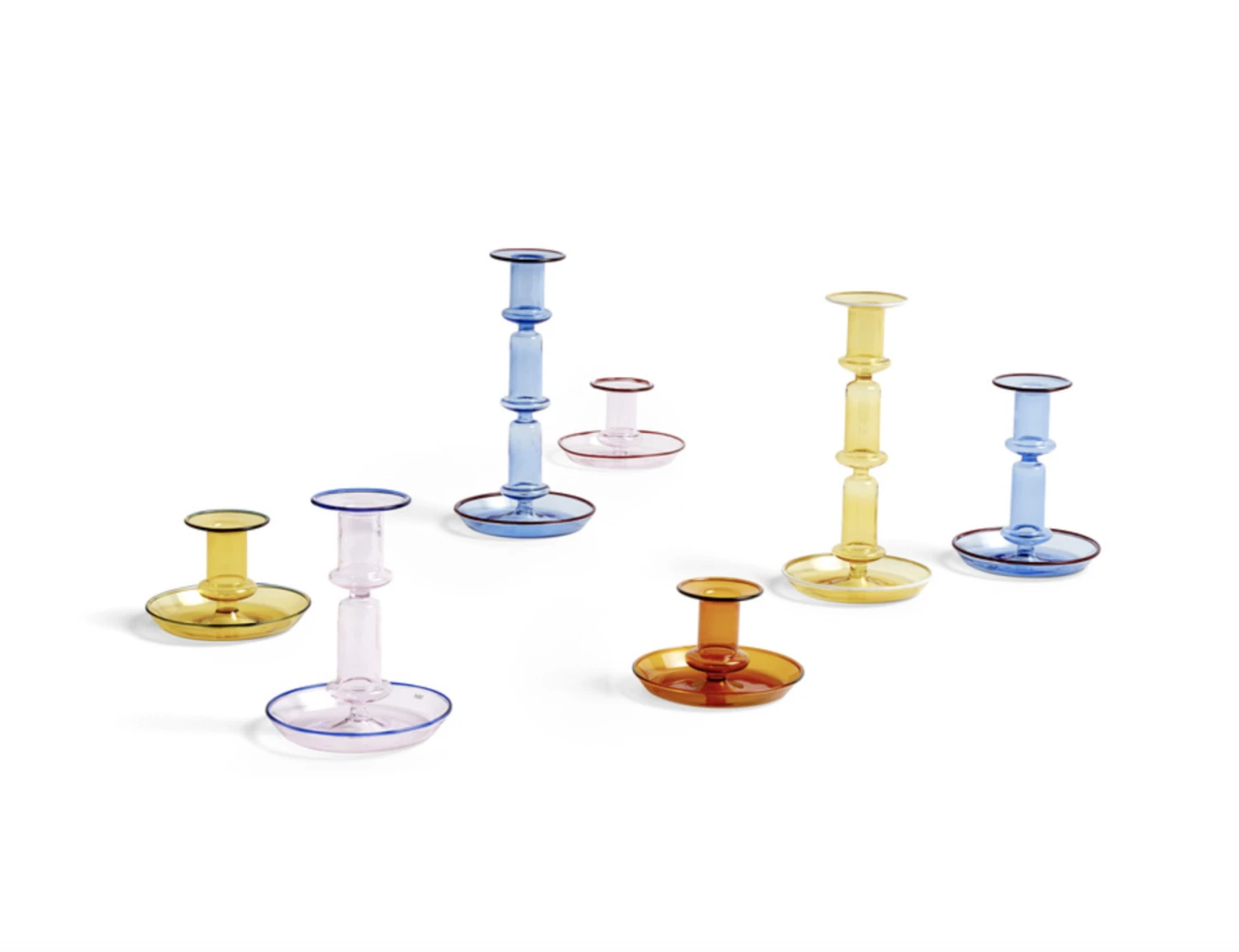 HAY Flare Glass Candleholder Tall Yellow 7 HAY Flare Glass Candleholder Tall Yellow